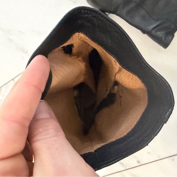 Joie womens 6-6.5 euro 36.5 black soft leather cone heel almond toe midcalf boot - Picture 9 of 9